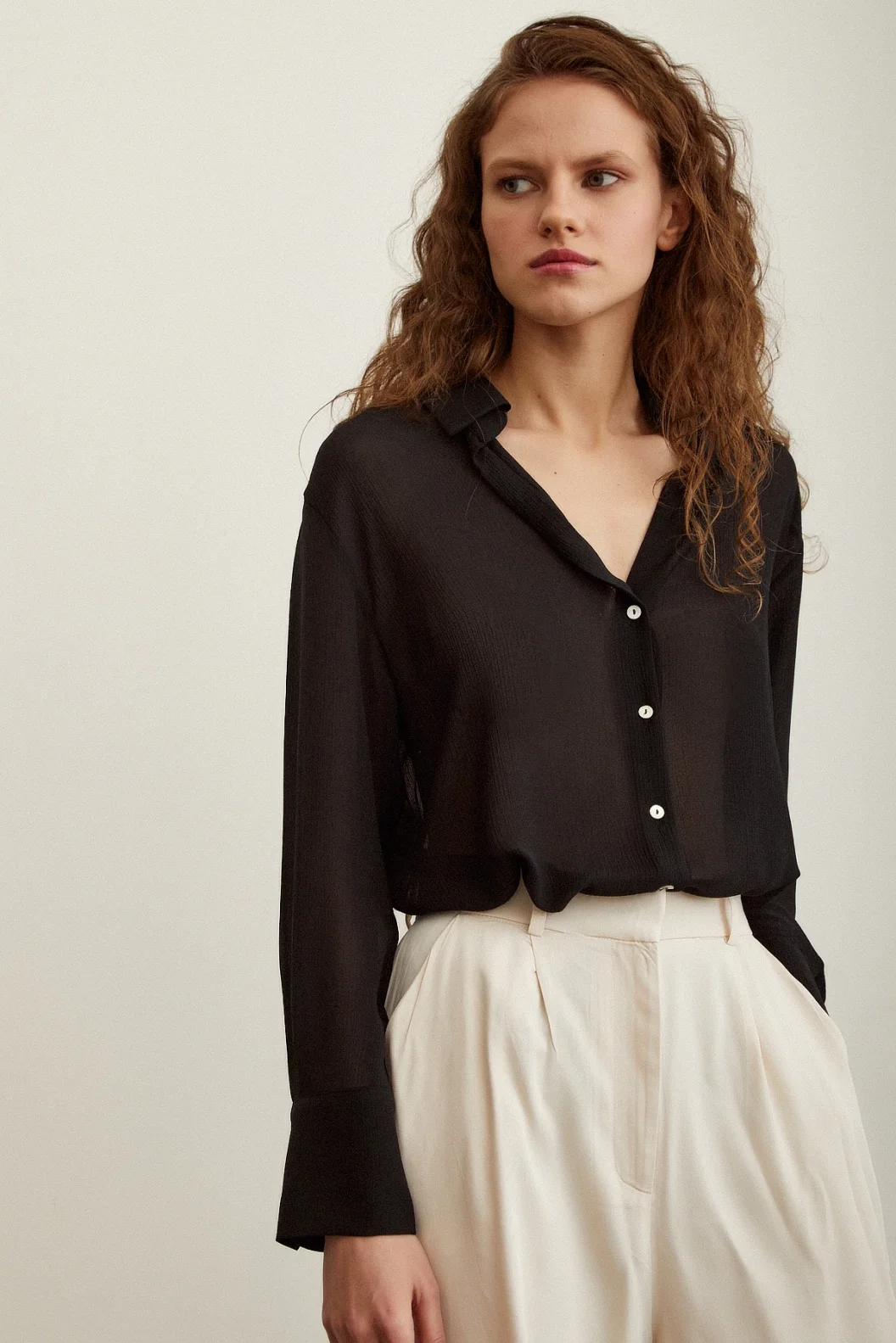 Chiffonbluse Schwarz