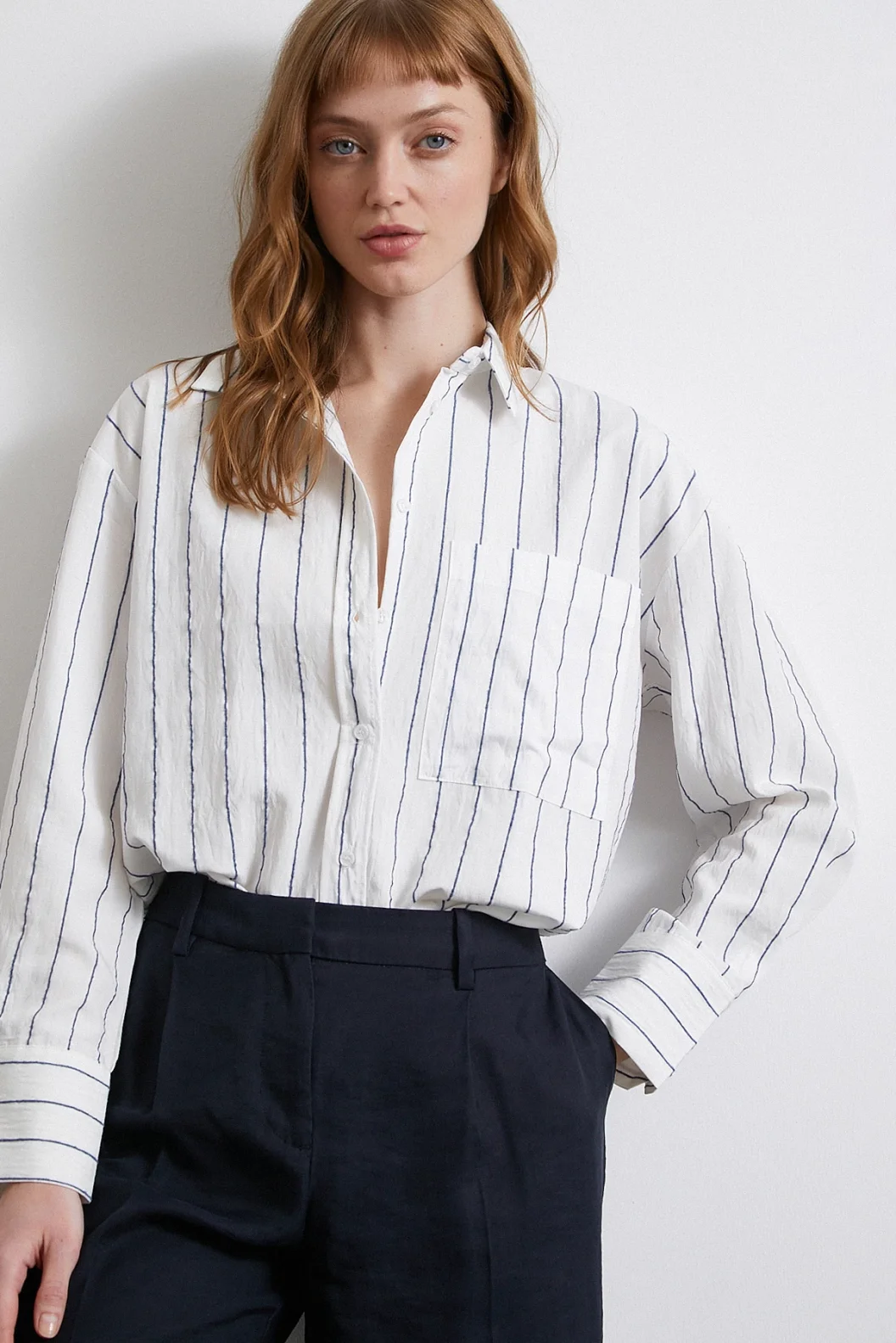 Striped Pocket Shirt Indigo