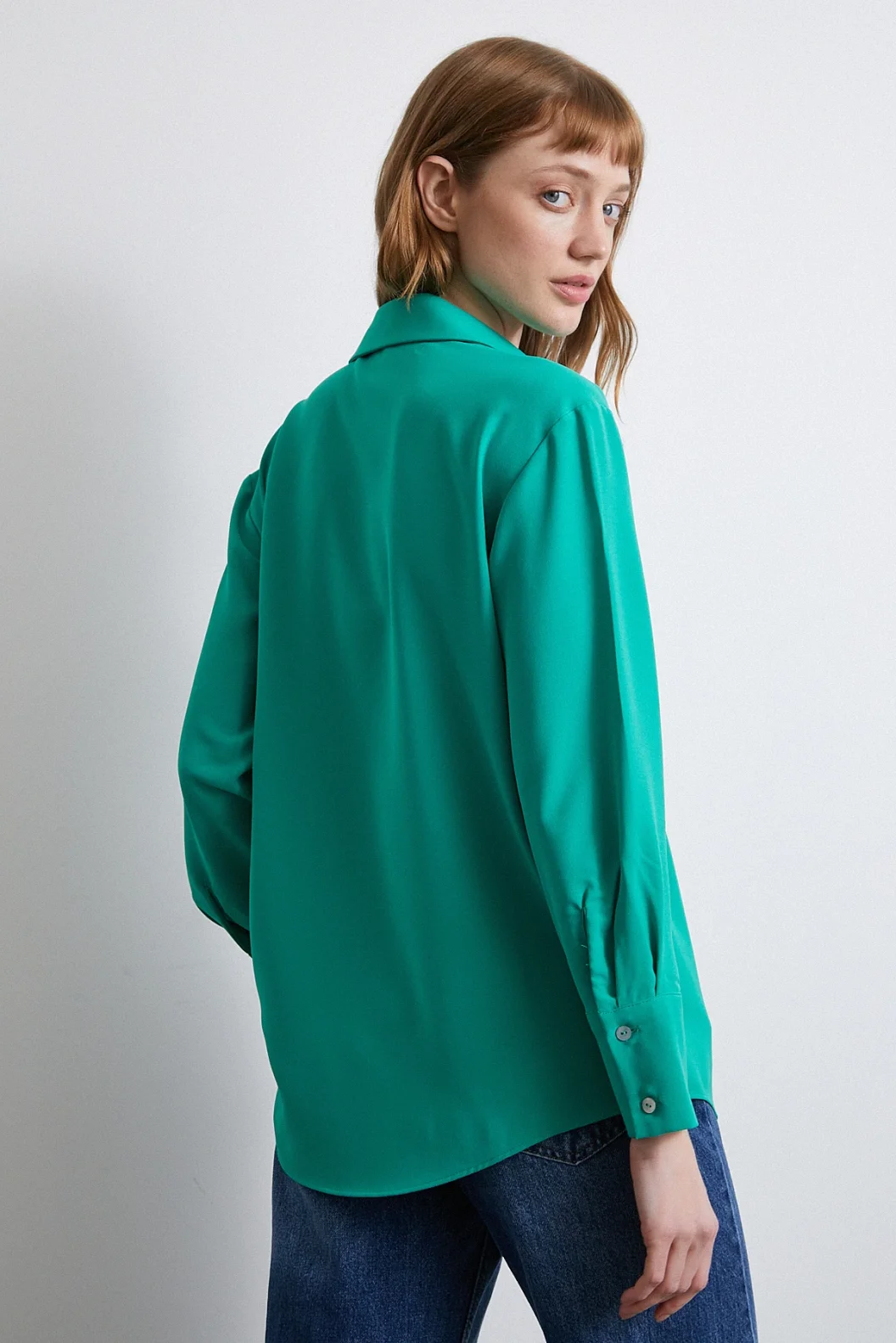 Classic Satin Shirt Green
