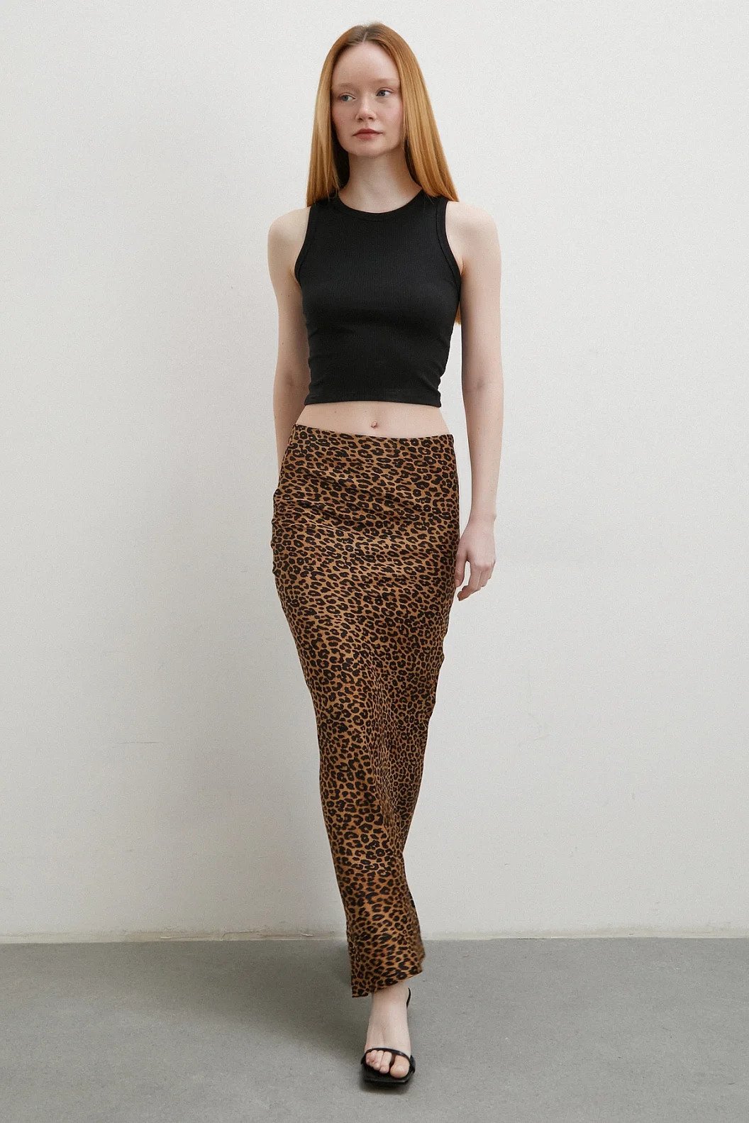 Leopardenmuster Wickelrock Braun