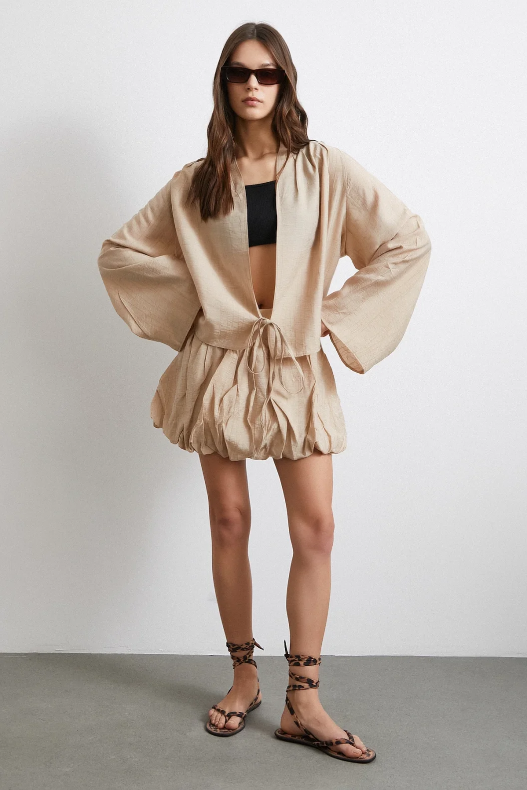 Astarlı Balon Etek Bej