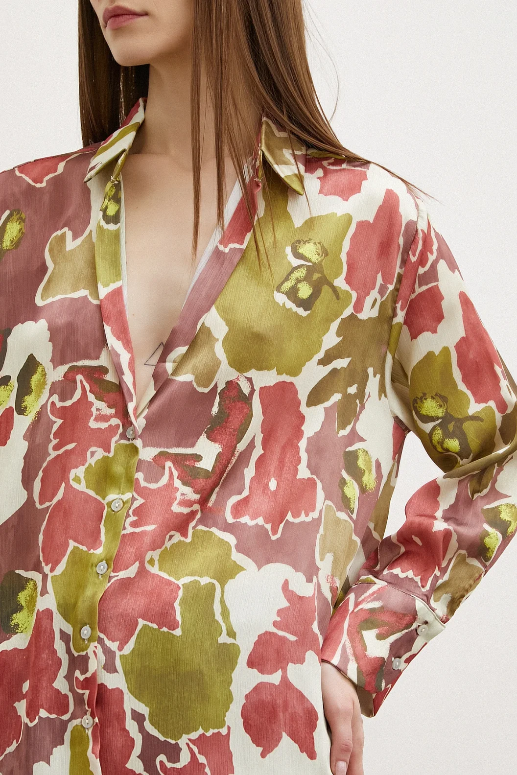 Patterned Waffle Shirt Khaki