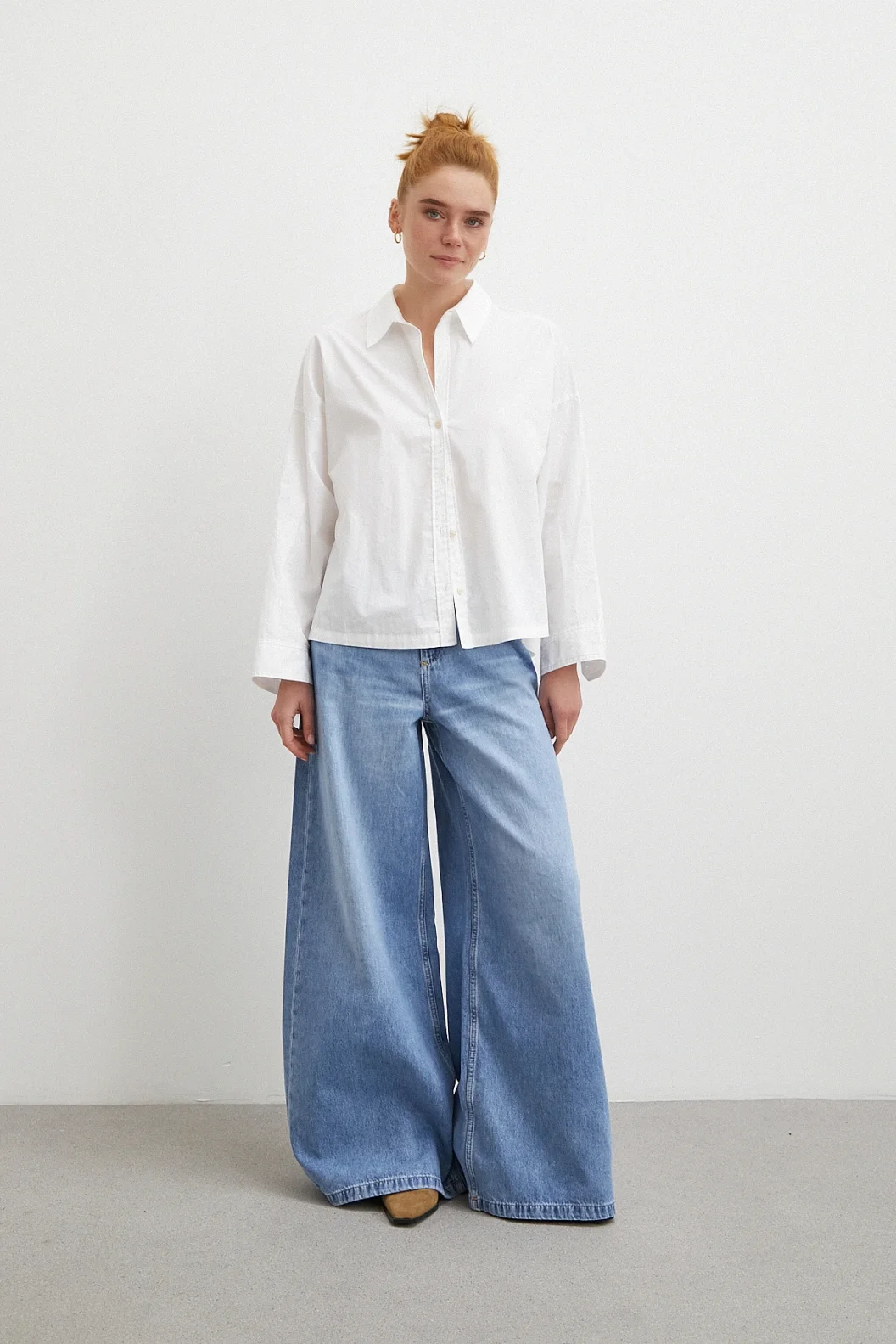 Yüksek Bel Wide Leg Jean Mavi