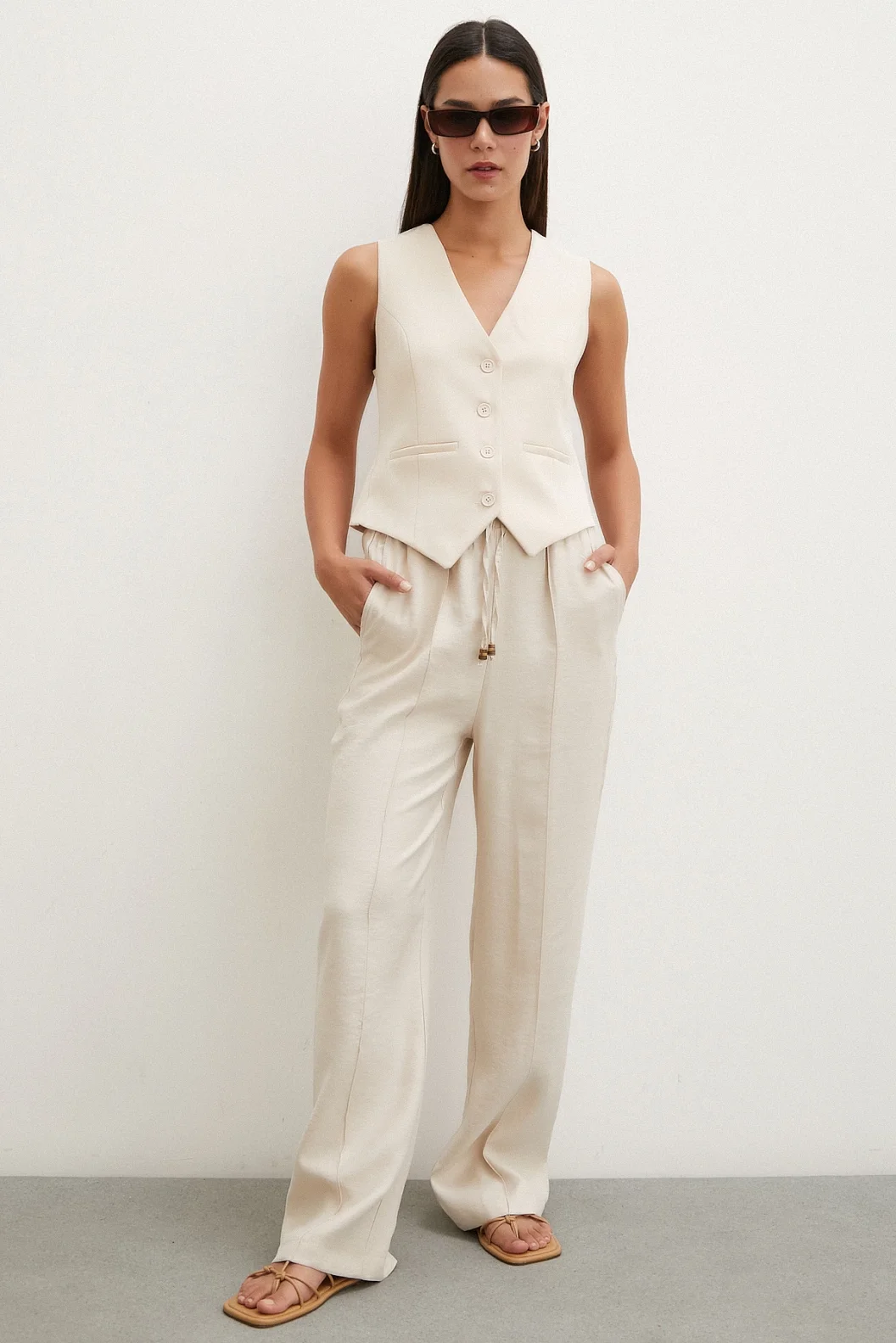 Damen Bundhose Beige