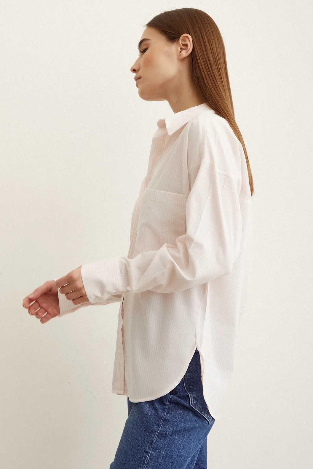 Gestreiftes Hemd Puder