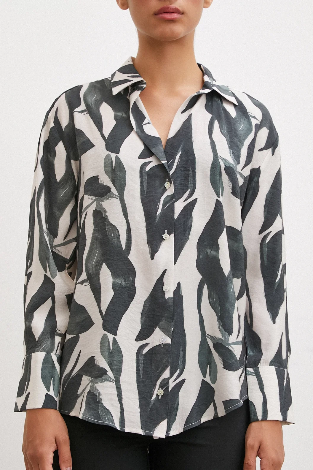 Bedrucktes Modaleshemd Khaki