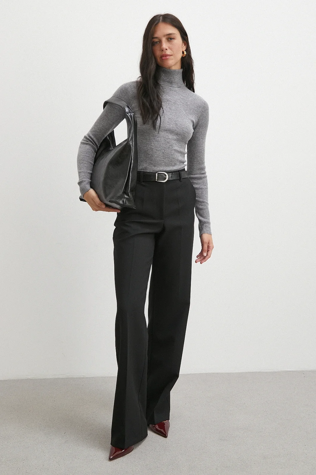 Yüksek Bel Klasik Pantolon Siyah