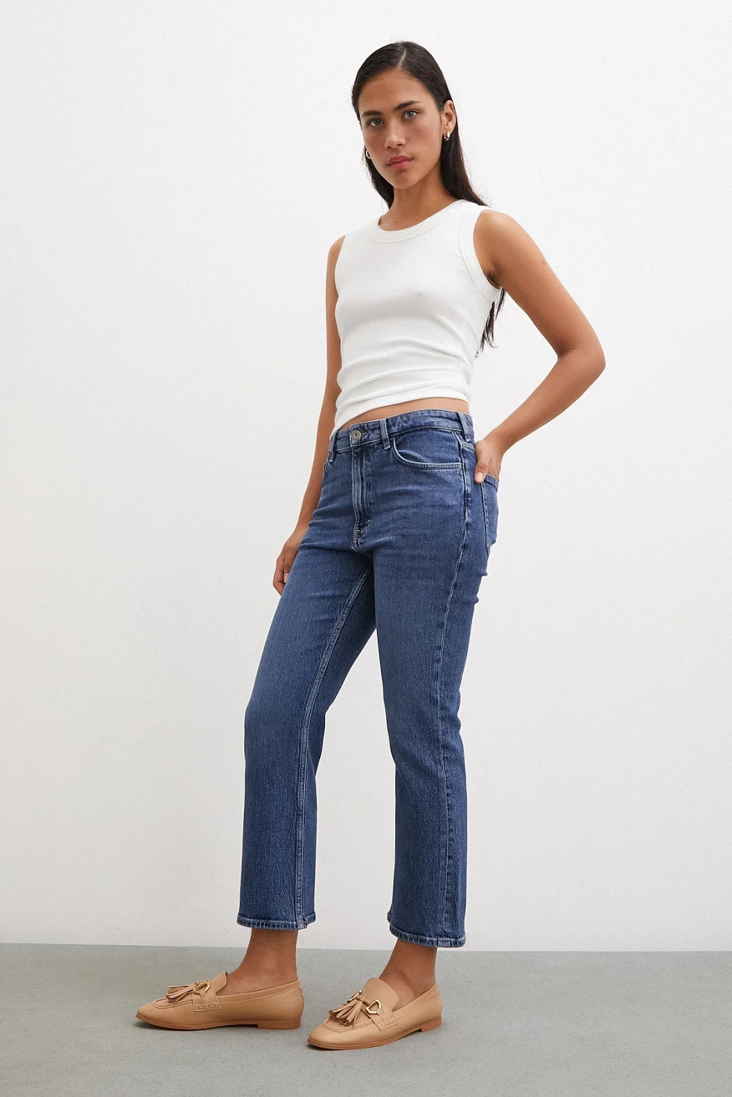 High Waist Regular Fit Jeans Blue