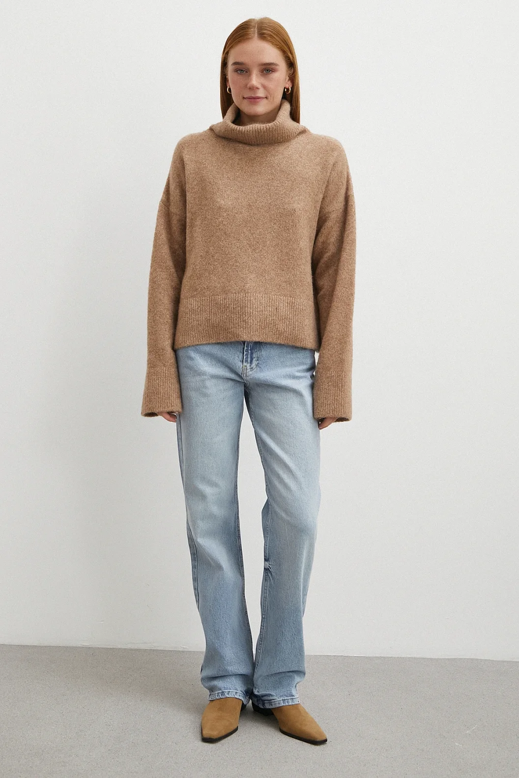 Yüksek Bel Straight Fit Jean Buz Mavisi