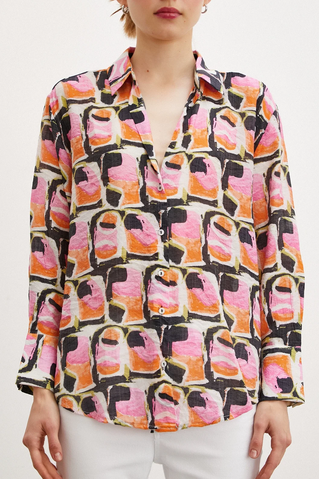 Van Gogh Patterned Shirt Orange