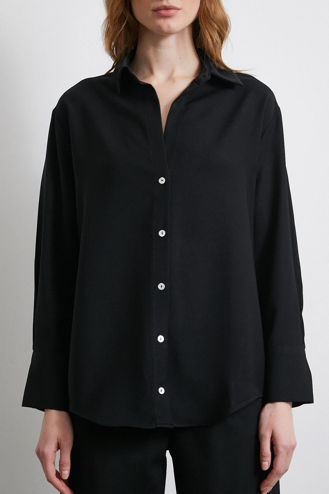 Classic Satin Shirt Black
