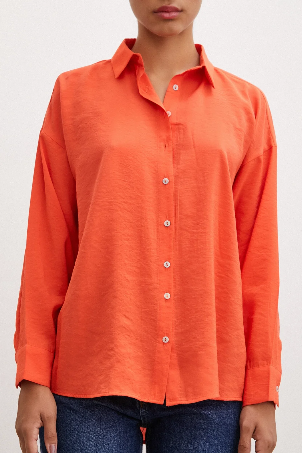 قميص أساسي مودال برتقالي