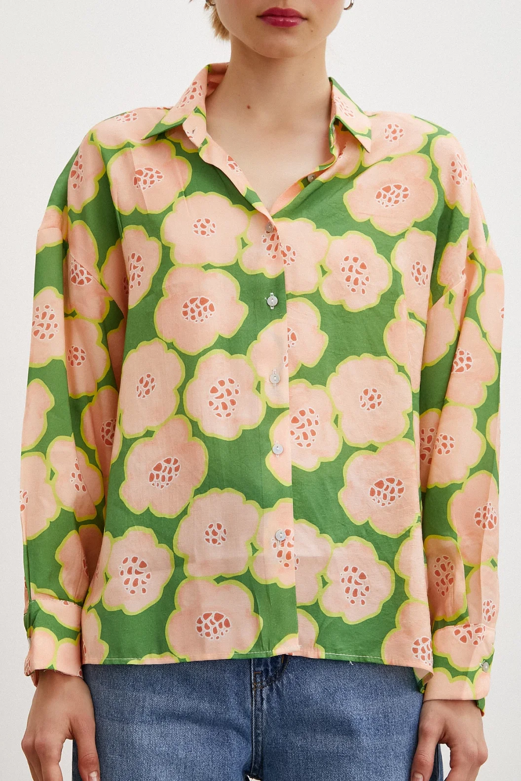 Floral Patterned Shirt in Khaki