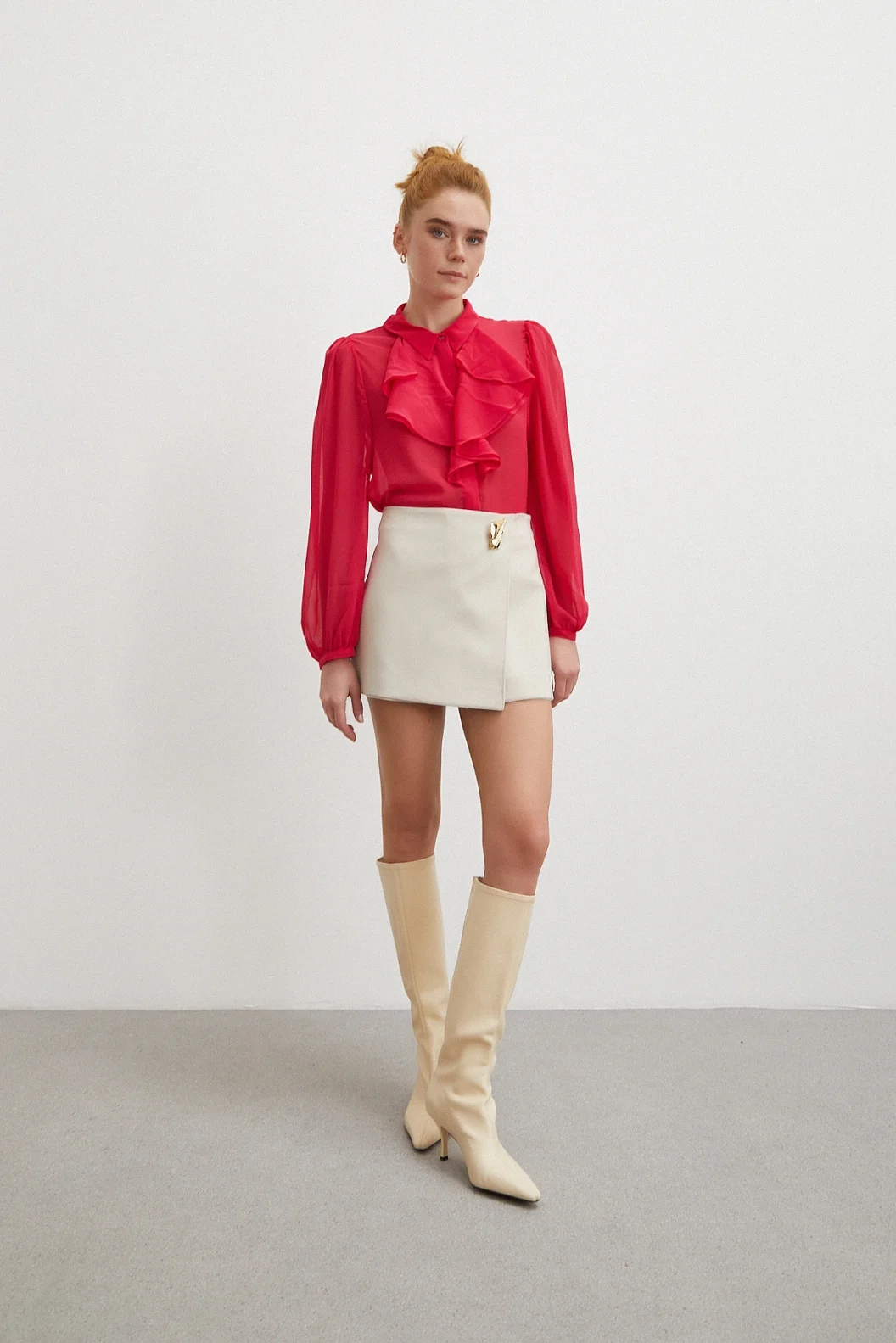 Ruffled Shirt Fuchsia