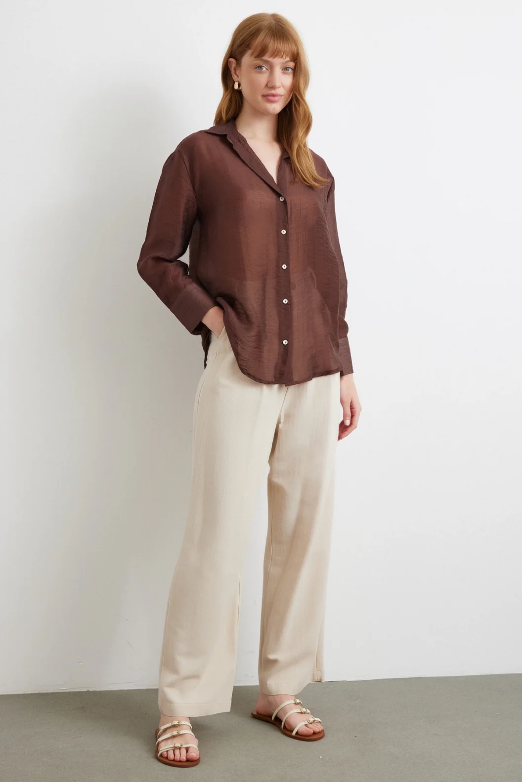 Feines Modalhemd in Braun