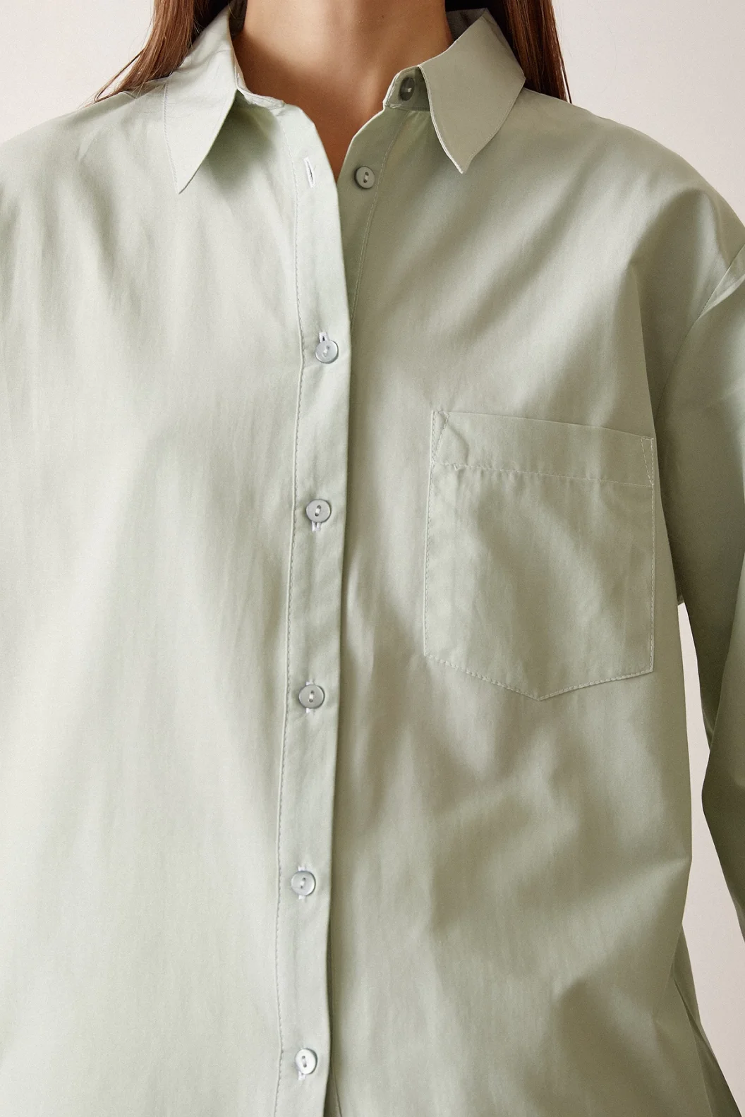 Pamuk Klasik Gömlek Mint