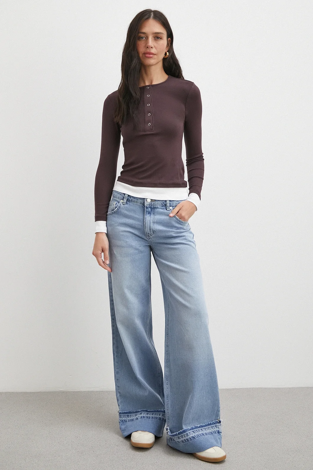 Garnili Çıtçıtlı Bluz Bordo