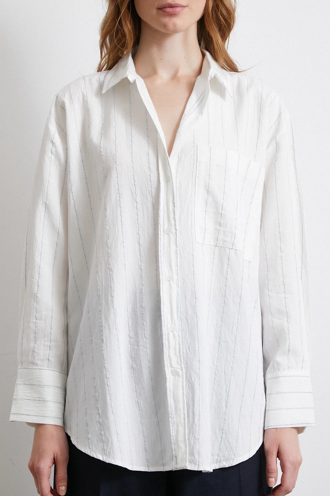 Gestreiftes Hemd in Wassergrün