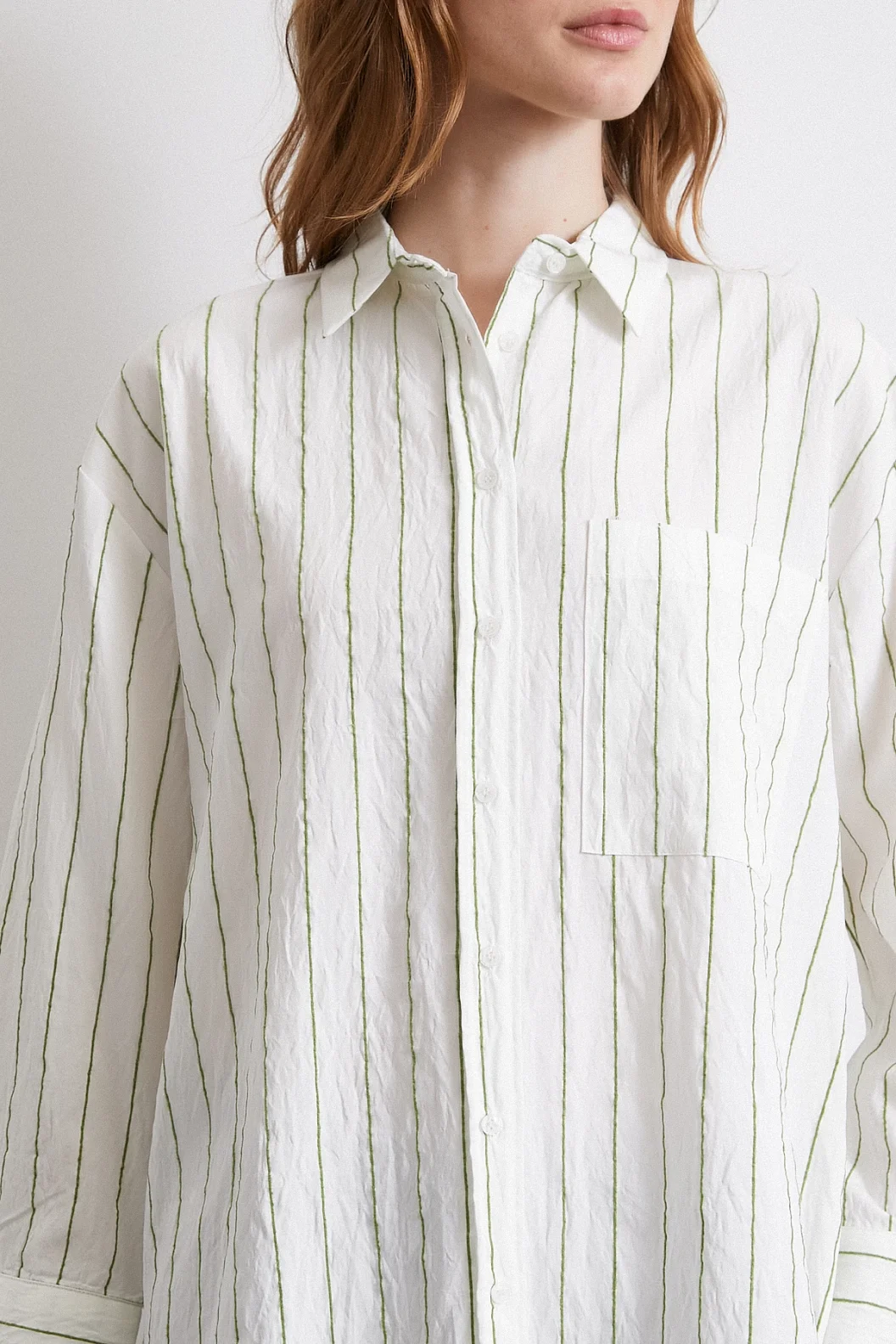 Gestreiftes Hemd in Khaki