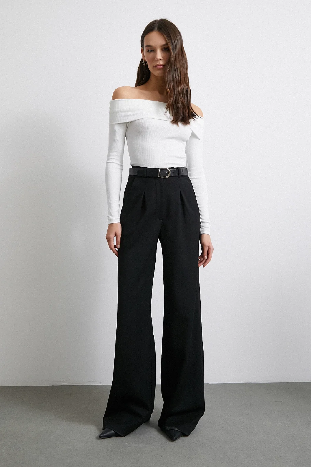 Off-The-Shoulder Bodysuit White