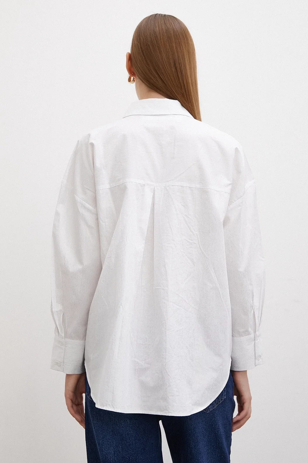 Leafy Poplin Shirt White
