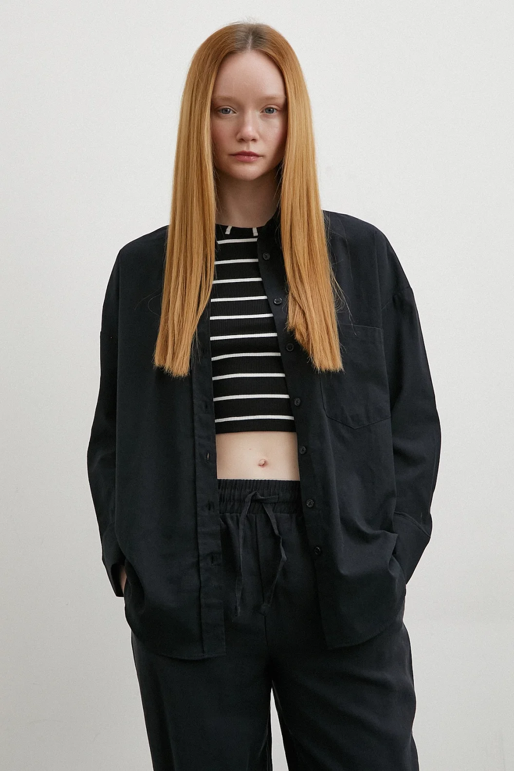 Cotton Oversized Shirt Black