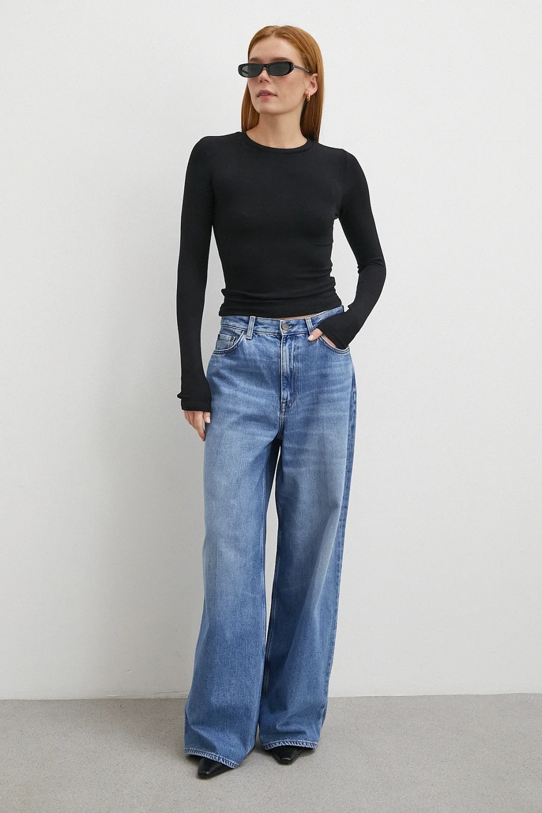 Kol Yırtmaçlı Bluz Siyah