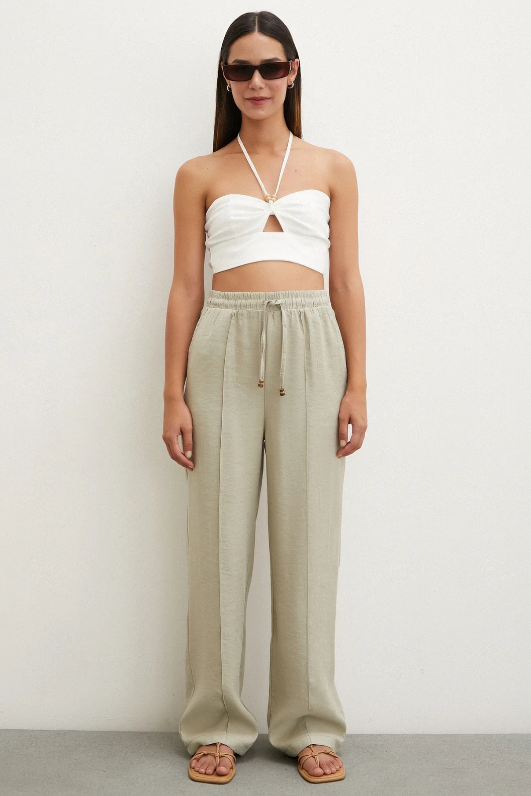 Waist-tied Pants Stone