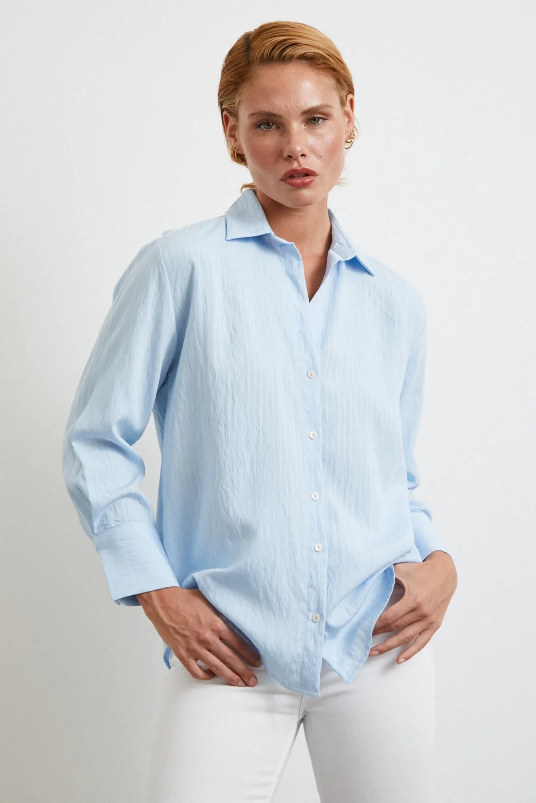 Paralel Çizgili Gömlek Mavi