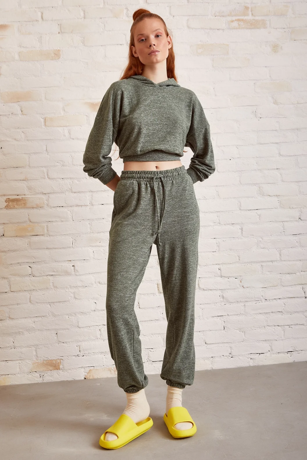 Bol Kesim Eşofman Takım Haki