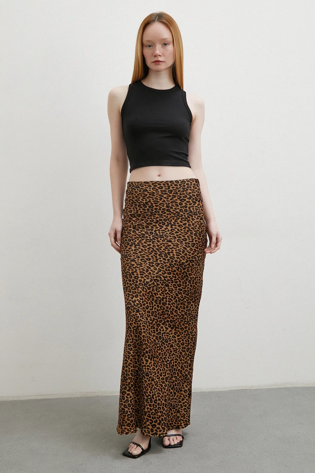 Leopardenmuster Wickelrock Braun