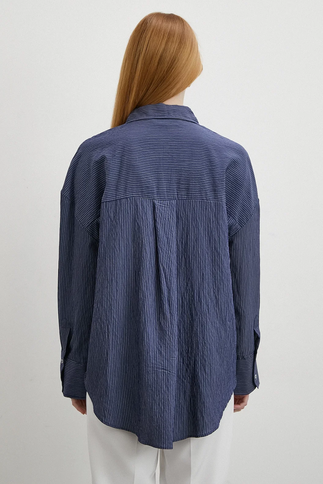 Handy Gestreiftes Hemd Marineblau