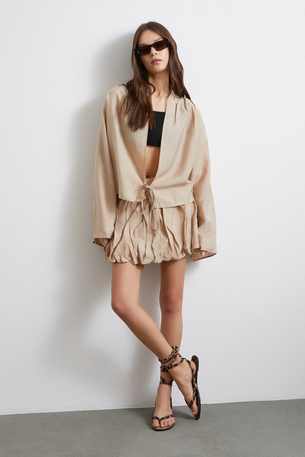 Astarlı Balon Etek Bej