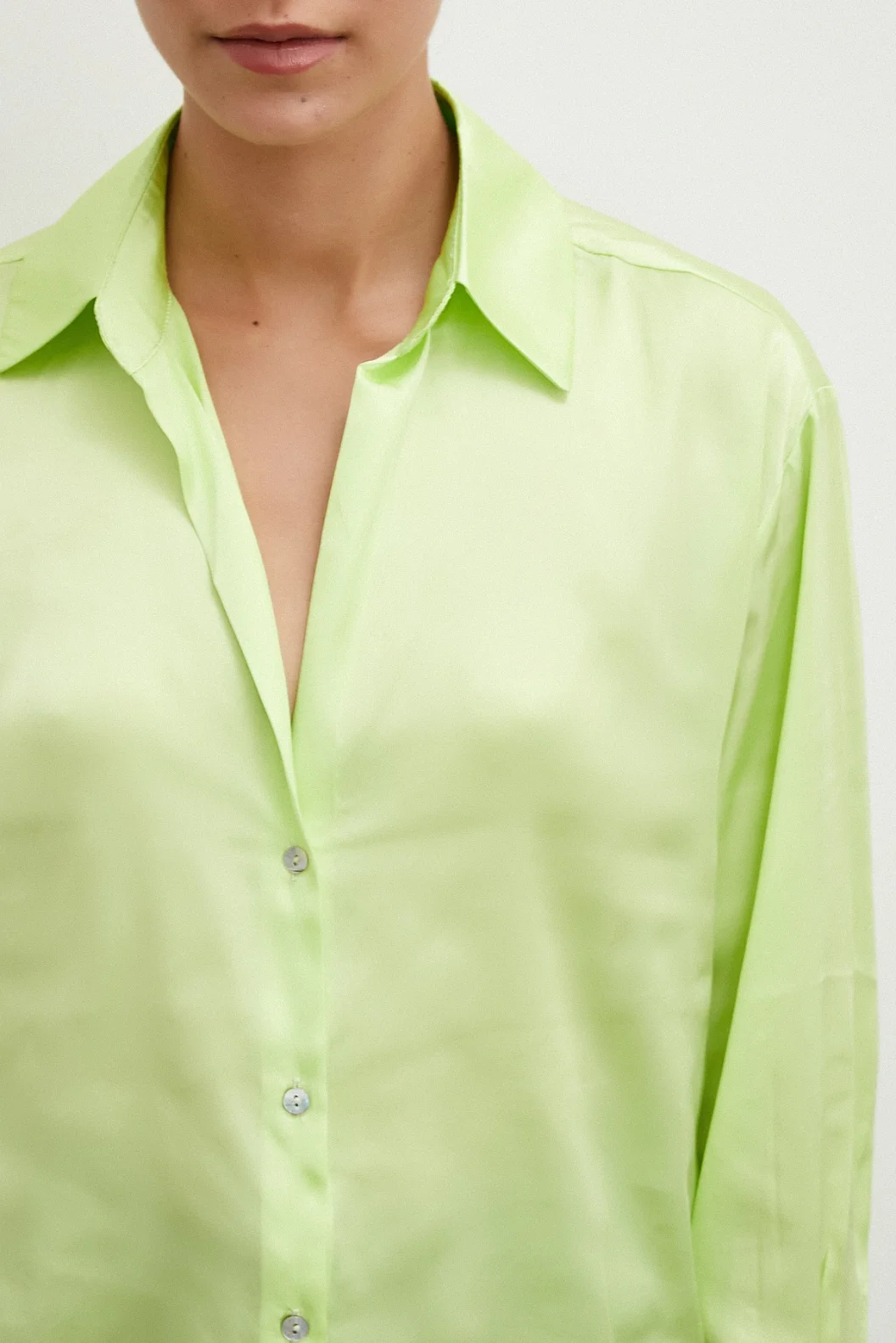 Basic Saten قميص أصفر