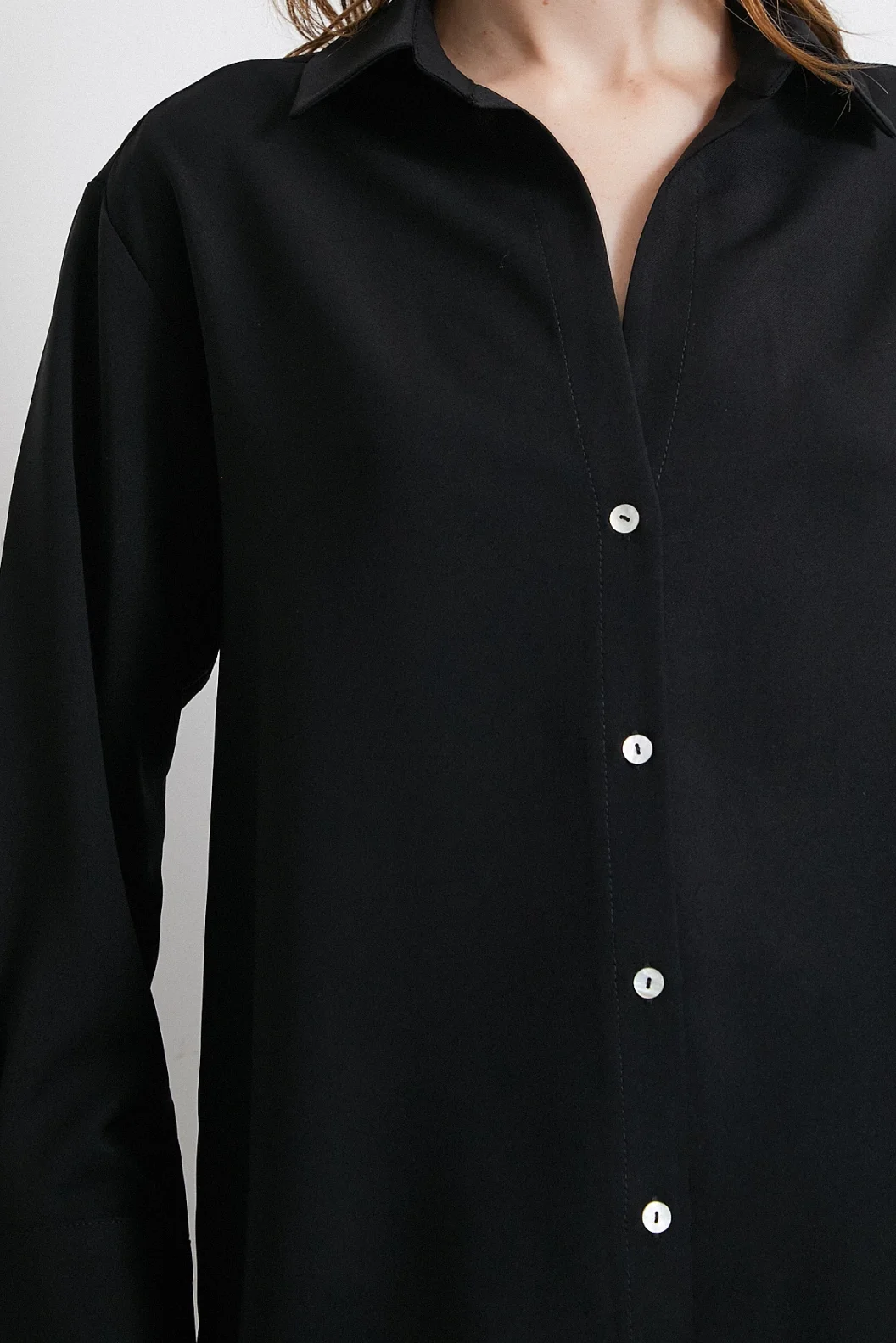 Classic Satin Shirt Black