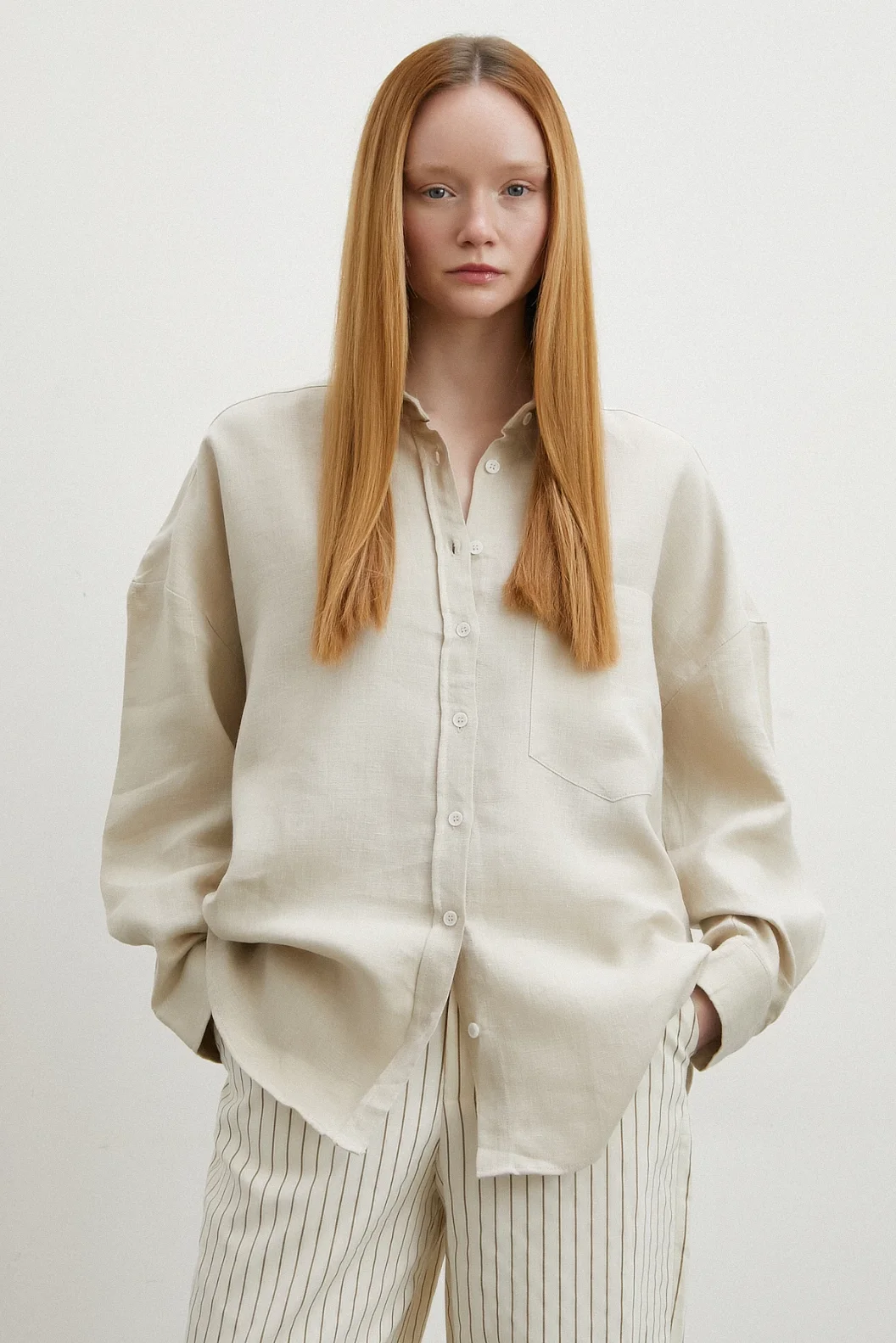 Shirt with Pocket With Fish Pattern