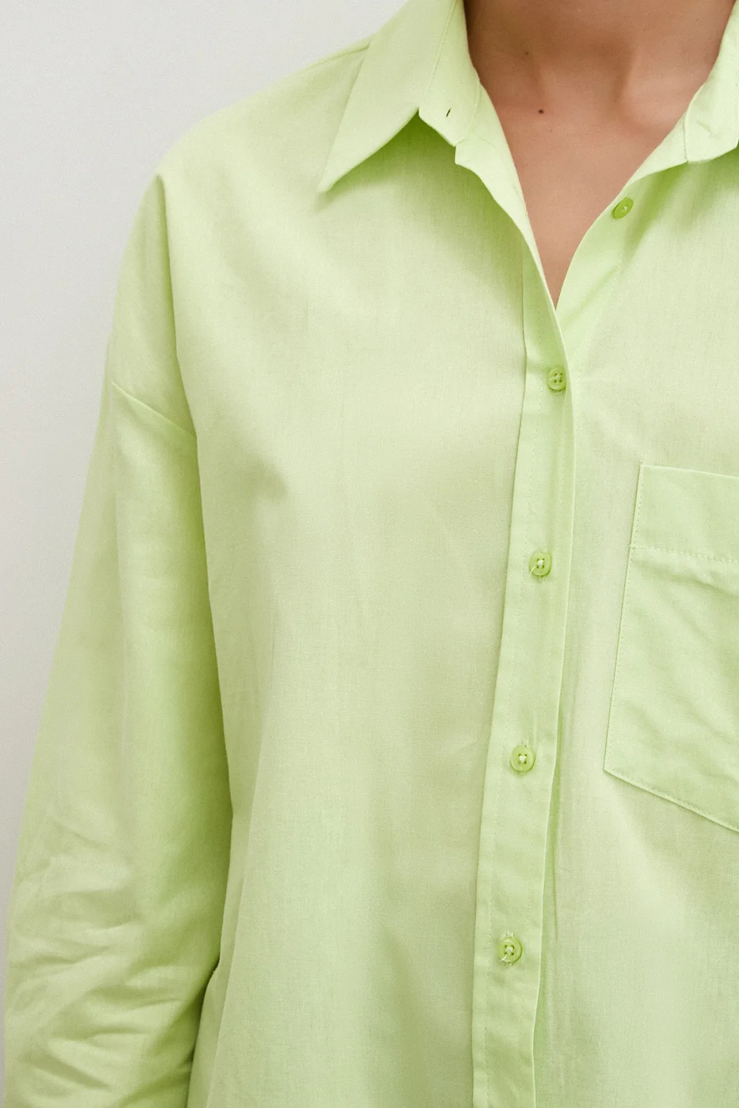 Regular Fit Poplin Shirt Green
