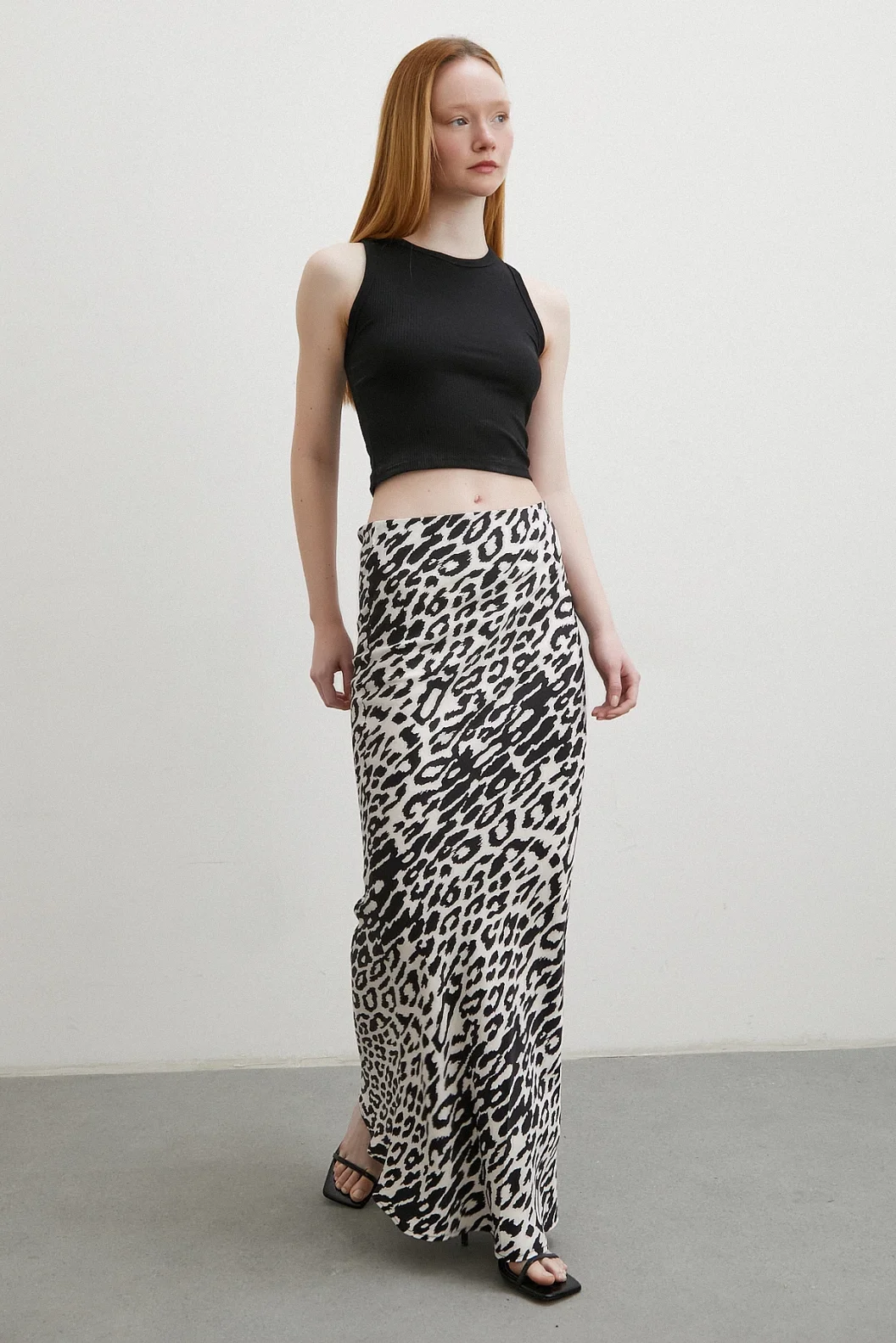 Desenli Maxi Verev Etek Ekru