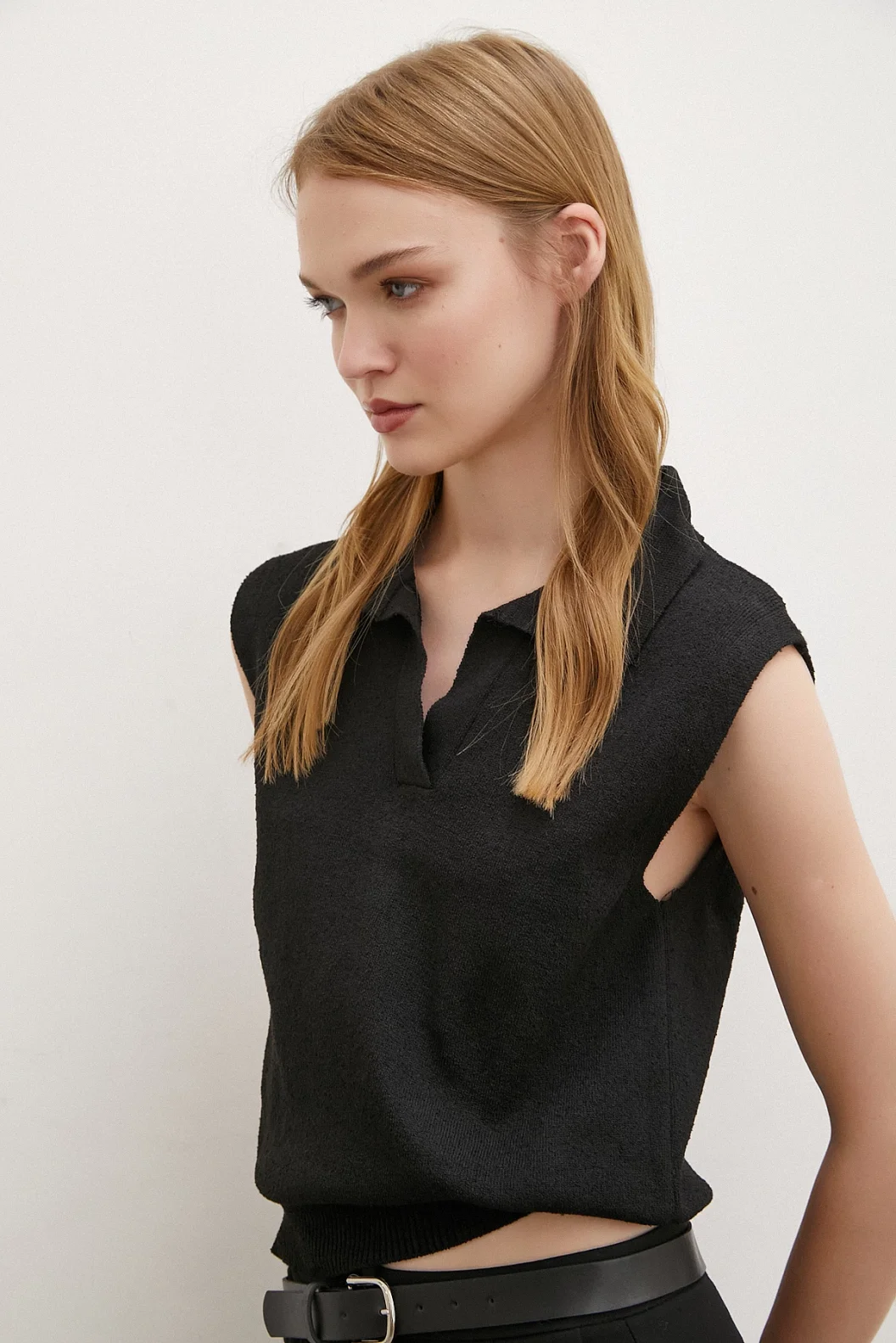 Turquoise Polo Neck Sweater Black