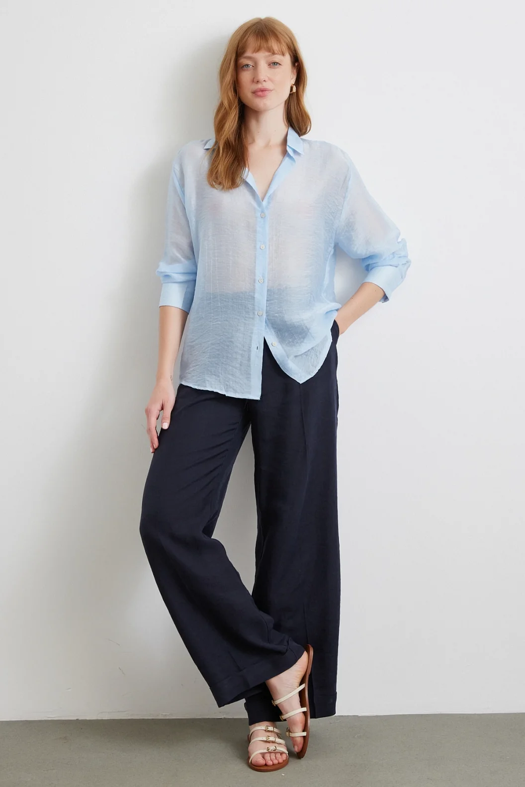 İnce Modal Gömlek Mavi