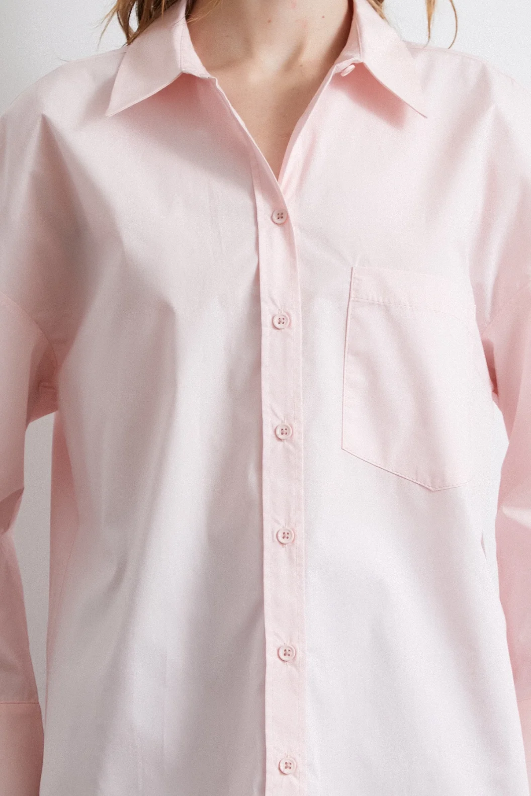 Oversize Cotton Shirt Pink
