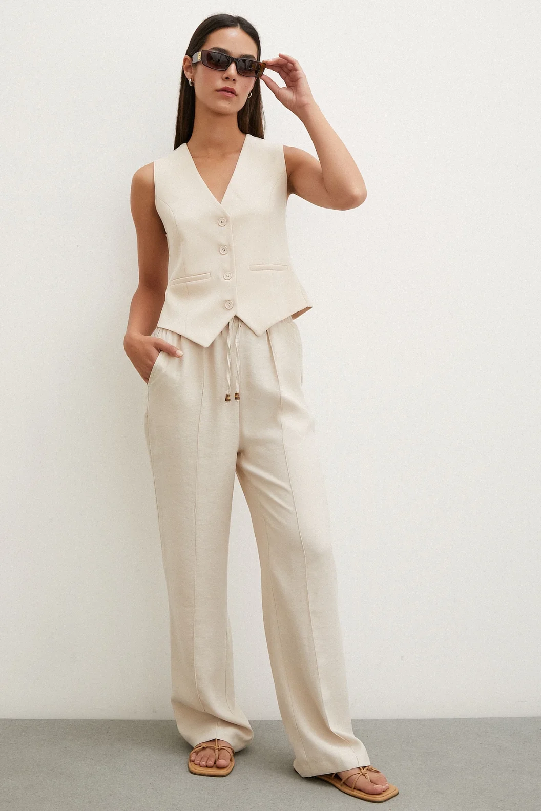 Damen Bundhose Beige