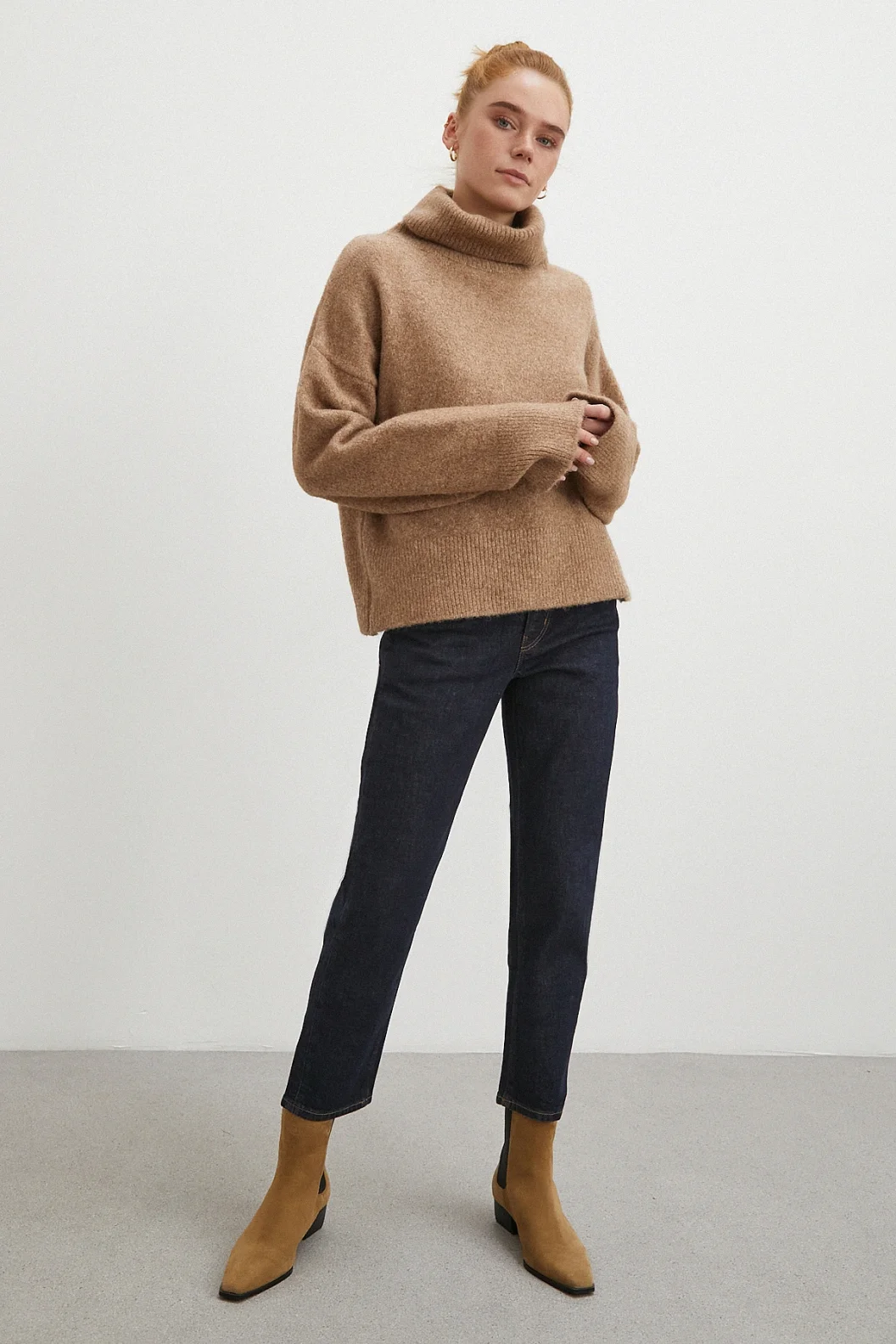 Yüksek Bel Dar Paça Jean Lacivert