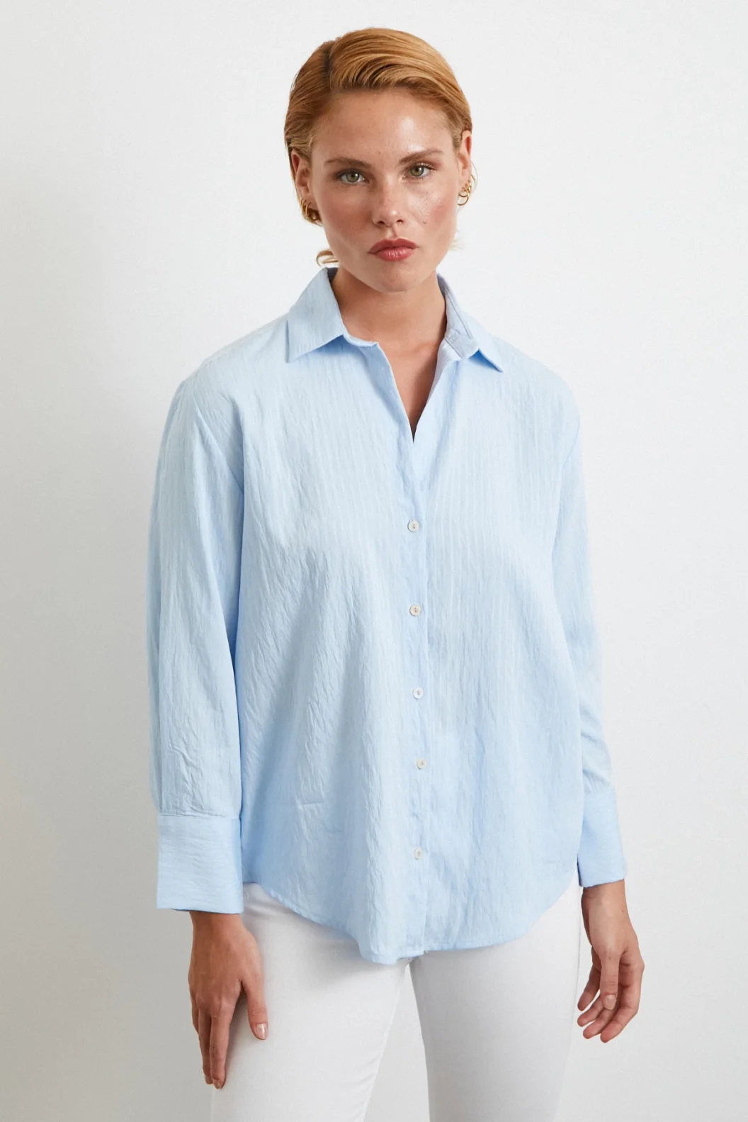 Paralel Çizgili Gömlek Mavi