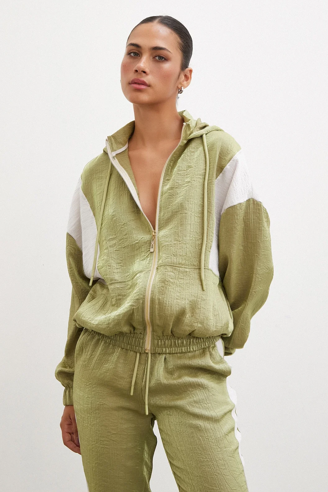 Striped Jogger Sweatpants Khaki