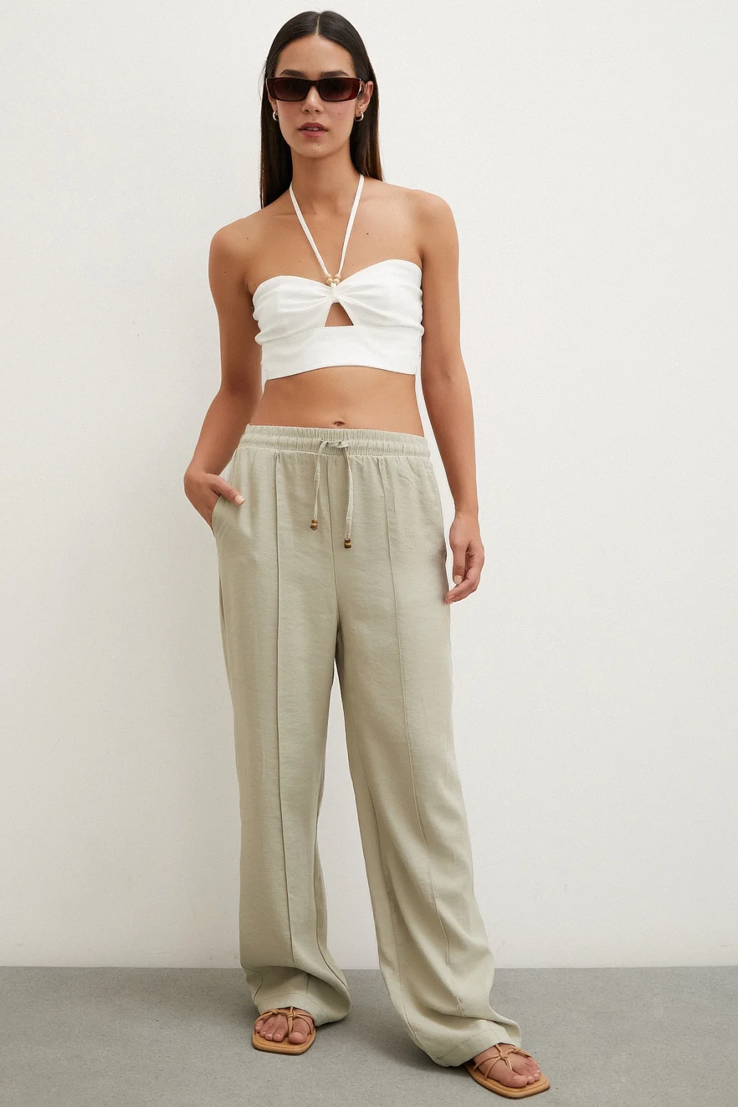 Waist-tied Pants Stone