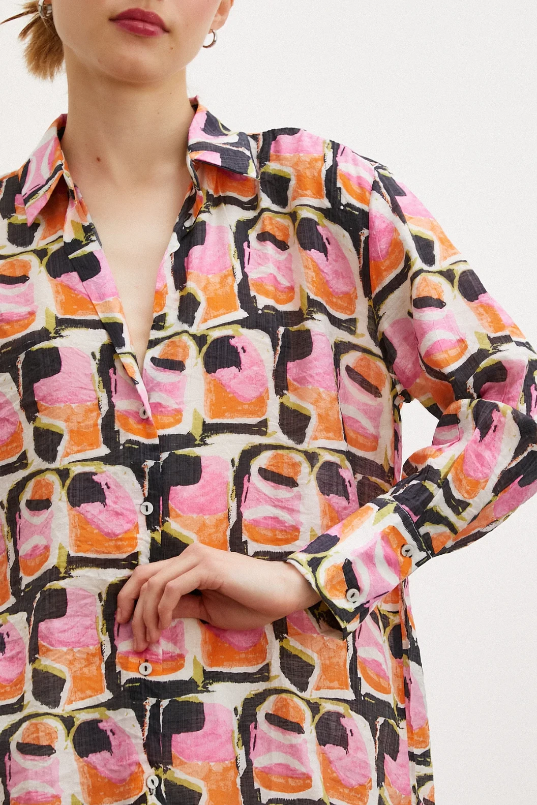 Van Gogh Patterned Shirt Orange