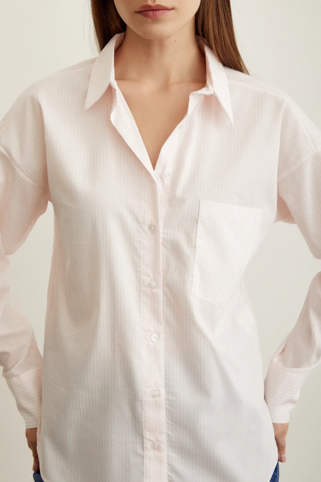 Gestreiftes Hemd Puder