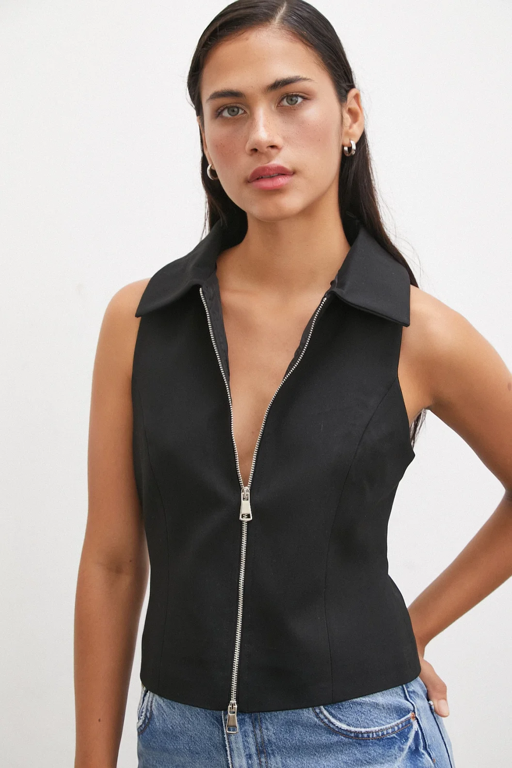 Zippered Vest Black