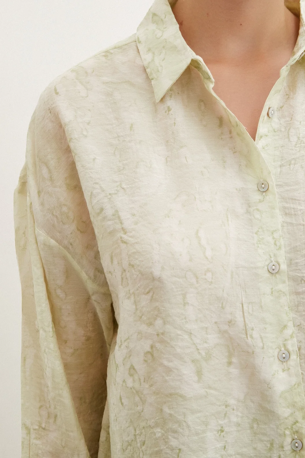 Printed Droplet Patterned Shirt Green
